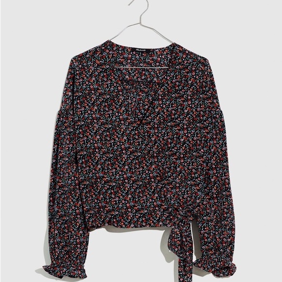 Madewell floral print slim wrap top - Picture 4 of 4